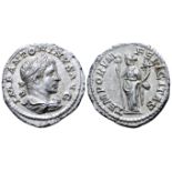 "Elagabalus AR Denarius. Rome, AD 218-222. IMP ANTONINVS AVG, laureate and draped bust right /