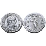 "Maximinus I AR Denarius. Rome, AD 236-238. MAXIMINVS PIVS AVG GERM, laureate, draped and