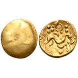 "North-east Gaul, Ambiani AV Stater. Gallic War issue, circa 58-55 BC. Plain bulge / Disjointed