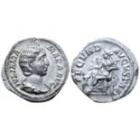 "Julia Mamaea (mother of S. Alexander) AR Denarius. Rome, AD 222-235. IVLIA MAMAEA AVG, diademed and