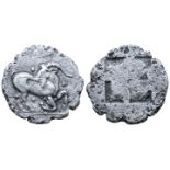 "Thraco-Macedonian Tribes, Mygdones or Krestones AR Stater. Circa 485-470 BC. Goat kneeling right,