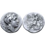 "Kings of Thrace, Lysimachos AR Tetradrachm. Magnesia ad Maeandrum, circa 297-281 BC. Head of the