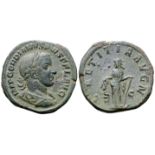 "Gordian III Æ Sestertius. Rome, AD 241. IMP GORDIANVS PIVS FEL AVG, laureate, draped and