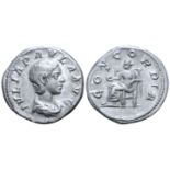 "Julia Paula (wife of Elagabalus) AR Denarius. Rome, AD 219-220. IVLIA PAVLA AVG, draped bust
