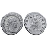 "Trajan Decius AR Antoninianus. Antioch, AD 249-251. IMP C M Q TRAIANVS DECIVS AVG, radiate,