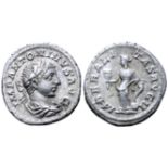 "Elagabalus AR Denarius. Rome, AD 218-222. IMP ANTONINVS AVG, laureate and draped bust right /