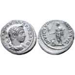 "Elagabalus AR Denarius. Rome, AD 218-222. IMP ANTONINVS PIVS AVG, laureate, horned and draped