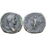 "Severus Alexander Æ Sestertius. Rome, AD 230. IMP SEV ALEXANDER AVG, laureate bust right, slight