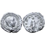 "Gordian III AR Denarius. Rome, AD 241. IMP GORDIANVS PIVS FEL AVG, laureate, draped and cuirassed