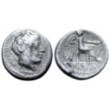 "M. Porcius Cato AR Quinarius. Rome, 89 BC. Head of Liber right, wearing ivy wreath; M•CATO