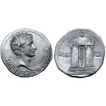 Augustus AR Cistophoric Tetradrachm of Pergamum, Mysia. Circa 19-18 BC. IMP•IX•TR•PO•V, bare head