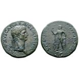 Claudius I Æ Sestertius. Rome, AD 41-42. TI CLAVDIVS CAESAR AVG P M TR P IMP, laureate head