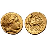 Kingdom of Macedon, Philip II AV Stater. Pella, circa 340/36 - 328 BC. Laureate head of Apollo right