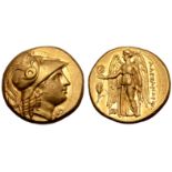 Kingdom of Macedon, Alexander III 'the Great' AV Stater. Abydos, circa 328-323 BC. Head of Athena