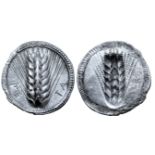 Lucania, Metapontion AR Stater. Circa 540-510 BC. Barley ear of eight grains; ME-TA around /