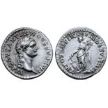 Domitian AR Denarius. Rome, AD 82. IMP CAESAR DOMITIANVS AVG P M, laureate head right / TR POT IMP