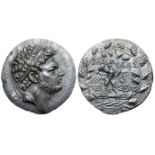 Kingdom of Macedon, Perseus AR Tetradrachm. Pella or Amphipolis mint, circa 173-171 BC. Au-,