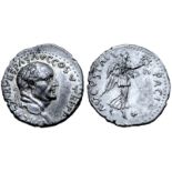 Vespasian AR Denarius. Ephesus, AD 74. IMP CAESAR VESPAS AVG COS V TR P P P, laureate head right /