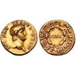 Nero AV Aureus. Rome, AD 59-60. NERO • CAESAR • AVG • IMP, youthful bare head right / PONTIF•MAX•