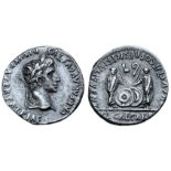 Augustus AR Denarius. Lugdunum, 2 BC - AD 12. CAESAR AVGVSTVS DIVI F PATER PATRIAE, laureate head