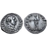 Vitellius AR Denarius. Rome, AD 69. A VITELLIVS GERMAN IMP AVG TR P, laureate head right /