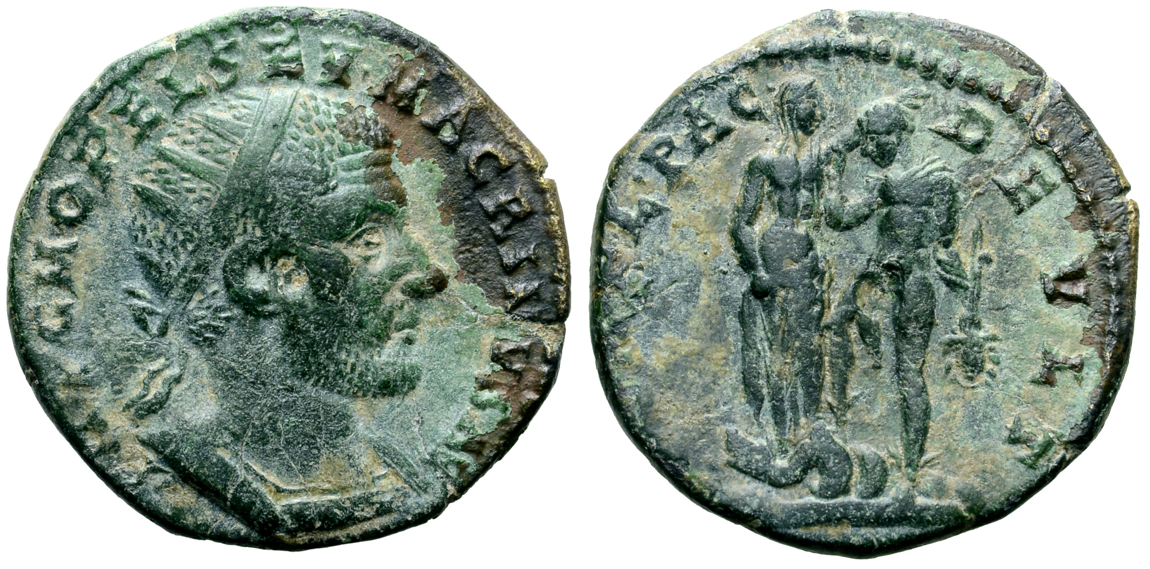 Macrinus Æ23 of Deultum, Thrace. AD 217-218. IMP C M OPEL SEV MACRINVS AV, radiate and cuirassed