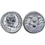 Divus Vespasian AR Denarius. Struck under Titus. Rome, AD 80-81. DIVVS AVGVSTVS VESPASIANVS,