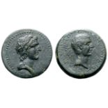 Caligula Æ Tetrassarion of Aegeae, Cilicia. Mi-, magistrate. Dated year 87 = AD 40/41. Diademed