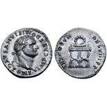 Domitian AR Denarius. Rome, AD 81. IMP CAES DOMITIANVS AVG PONT, laureate head right / TR P COS