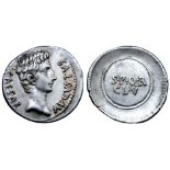 Augustus AR Denarius. Uncertain Spanish mint (Colonia Caesaraugusta?), 19-18 BC. CAESAR AVGVSTVS,