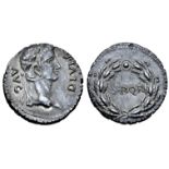 Civil War, Vindex AR Denarius. Uncertain mint in Gaul, AD 68. AVG DIVI•F, laureate head of the