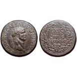 Claudius I Æ Sestertius. Rome, AD 41-42. TI CLAVDIVS CAESAR AVG P M TR P IMP, laureate head