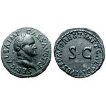 Galba Æ As. Restitution under Titus. Rome, AD 80-81. SER GALBA IMP CAES AVG TR P, laureate bust