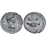 Civil War, Vindex AR Denarius. Uncertain mint in Gaul, AD 68. DIVVS AVG P P, laureate head of the