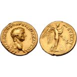 Claudius I AV Aureus. Rome, AD 50-51. TI CLAVD CAESAR AVG P M TR P X IMP P P, laureate head