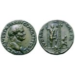 Vespasian Æ Sestertius. Judaea Capta series. Rome, AD 71. IMP CAES VESPASIAN AVG P M TR P P P COS