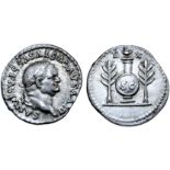 Divus Vespasian AR Denarius. Struck under Titus. Rome, AD 80-81. DIVVS AVGVSTVS VESPASIANVS,