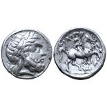 Celts in Eastern Europe AR Tetradrachm. Imitating the types of Philip II of Macedon. Late 4th -