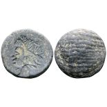 Greek Æ Forger's Obverse Die. Possibly from Katane, Sicily? Viewing an impression, the type