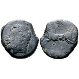 Kings of Numidia, Massinissa or Micipsa Æ26. 203-148 BC or 148-118 BC. Laureate and bearded head