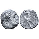 Phoenicia, Tyre AR Shekel. Uncertain date, circa year 140(?) = AD 14/15. Laureate head of Melkart