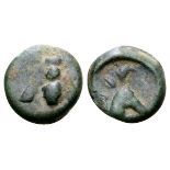 Ionia, Ephesos Æ8. Circa 405-390 BC. Bee / Head of stag right. SNG München 34. 0.73g, 8mm, 12h. Good