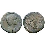 Julia Domna (wife of S. Severus) Æ Sestertius. Rome, AD 193-196. [IV]LIA DOMNA AV[G], draped bust