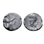 Persia, Achaemenid Empire AR Tetartemorion. Time of Artaxerxes II to Darios III. Uncertain mint in