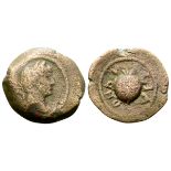 Hadrian ? Dichalkon of Alexandria, Egypt. Pelusium nome, dated RY 11 = AD 126/7. Laureate head right