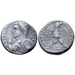 Caracalla AR Tetradrachm of Cyrrhus, Cyrrhestica. AD 215-217. AYT K MA [ANT?NI]NOC C, radiate and