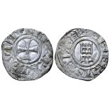 Crusaders, Latin Kingdom of Jerusalem. Baldwin III AR Denier. "Smooth Series", AD 1143-1163.