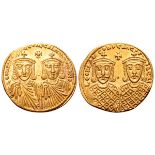 Leo IV the Khazar, with Constantine VI, Leo III, and Constantine V AV Solidus. Constantinople, AD