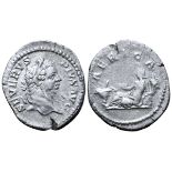 Septimius Severus AR Denarius. Rome, AD 202-210. SEVERVS PIVS AVG, laureate head right / AFRICA,