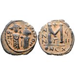Persian Occupation of Syria Æ26. AD 610-630. Heraclius and Heraclius Constantine type. Two